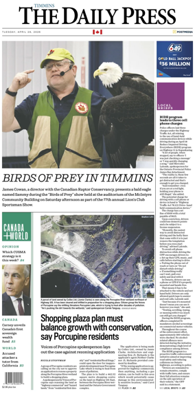 Cover of The Daily Press (Timmins)