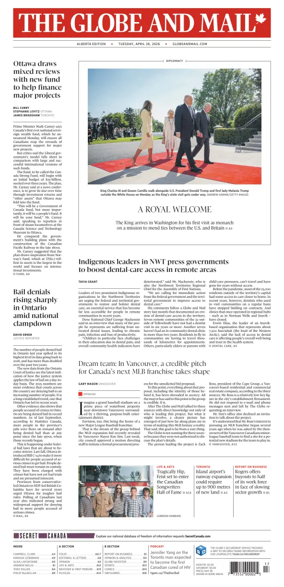 Cover of The Globe and Mail (Alberta Edition)