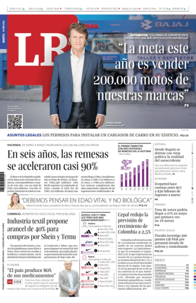 Cover of La Republica (Colombia)