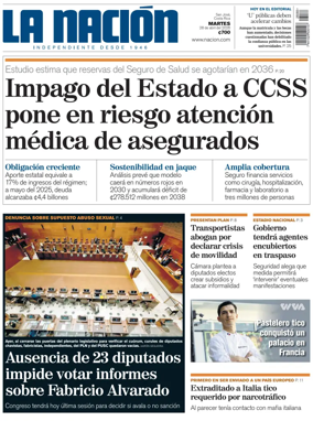 Cover of La Nacion (Costa Rica)