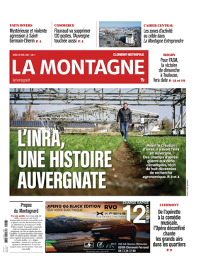 Cover of La Montagne (Clermont-Metropole)