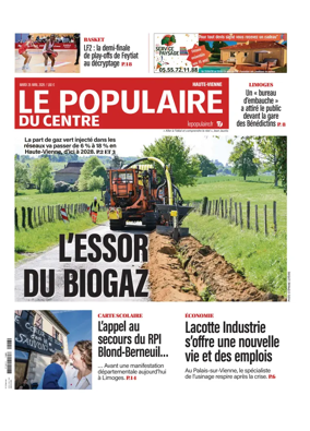Cover of Le Populaire du Centre (Haute-Vienne)
