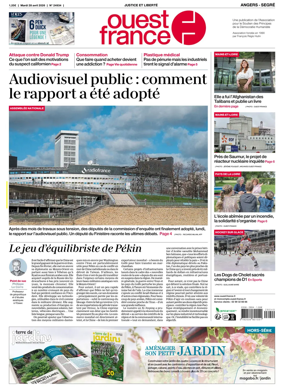 Cover of Ouest France (Angers / Segre)