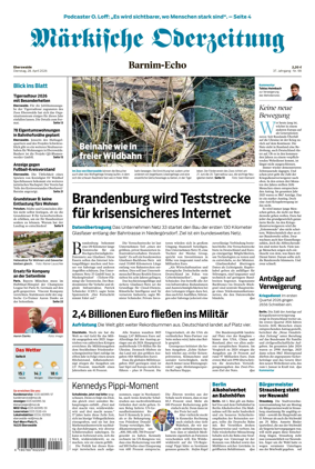 Cover of Markische Oderzeitung Eberswalde