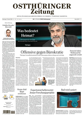 Cover of Ostthuringer Zeitung (Posneck)