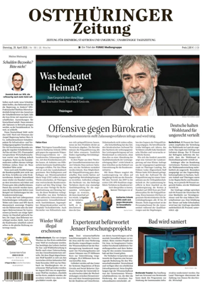 Cover of Ostthuringer Zeitung (Saale-Holzland-Kreis)