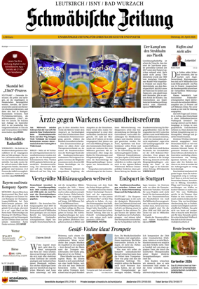 Cover of Schwabische Zeitung (Leutkirch / Isny / Bad Wurzach)