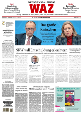 Cover of Westdeutsche Allgemeine Zeitung (Bochum)