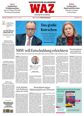 Cover of Westdeutsche Allgemeine Zeitung (Duisburg)