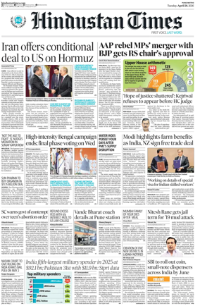 Cover of Hindustan Times ST (Pune)