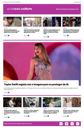 Cover of Euronews Culture and Sport (Portuguese)