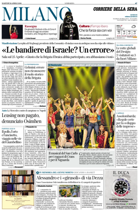 Cover of Corriere della Sera (Milano)