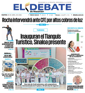 Cover of El Debate de Mazatlan