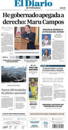 Cover of El Diario de Chihuahua