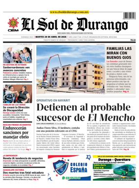 Cover of El Sol de Durango