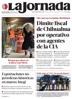 Cover of La Jornada