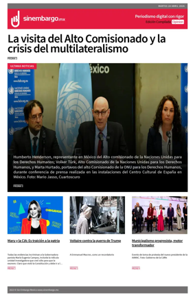 Cover of Sin Embargo Opinion