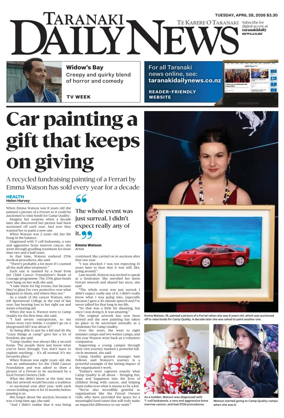 Cover of Taranaki Daily News