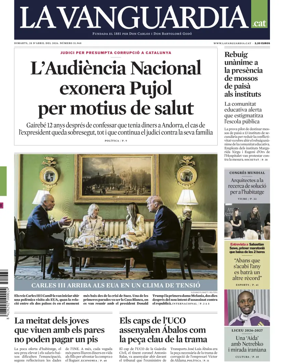 Cover of La Vanguardia (Catalonia - 1st edition)