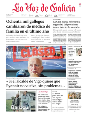 Cover of La Voz de Galicia (Vigo)