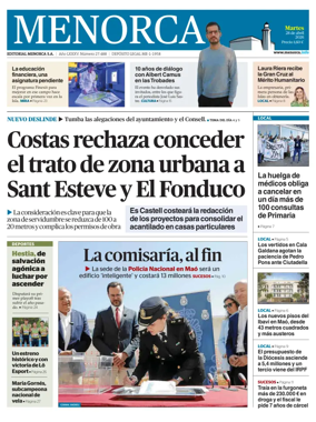 Cover of Menorca Diario Insular