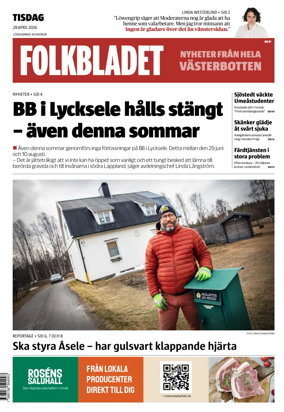 Cover of Folkbladet Vasterbotten