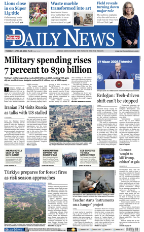 Cover of Hurriyet Daily News & Economic Review