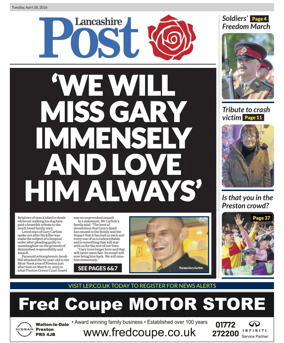 Cover of Lancashire Evening Post