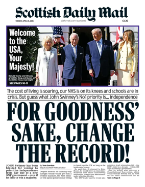 Cover of Scottish Daily Mail