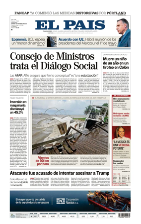 Cover of El Pais (Uruguay)