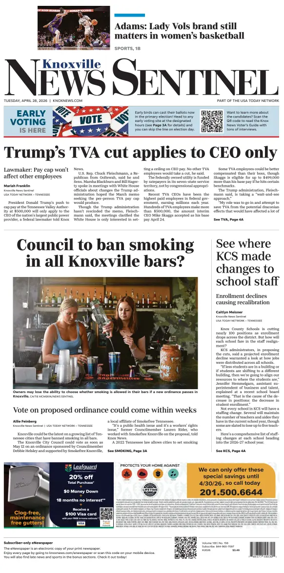 Cover of Knoxville News Sentinel