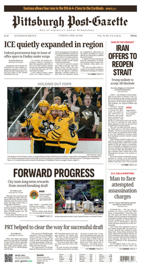 Cover of Pittsburgh Post-Gazette