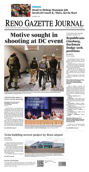 Cover of Reno Gazette Journal
