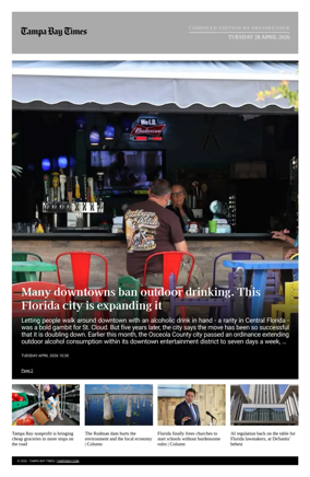 Cover of Tampa Bay Times TFP