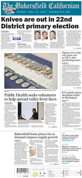 Cover of The Bakersfield Californian