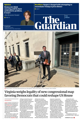 Cover of The Guardian (USA)