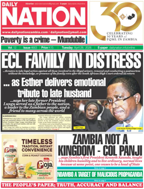 Cover of Daily Nation Newspaper