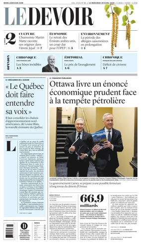 Cover of Le Devoir