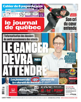 Cover of Le Journal de Quebec