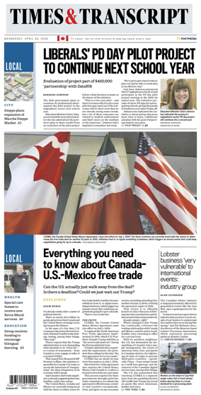 Cover of Times & Transcript