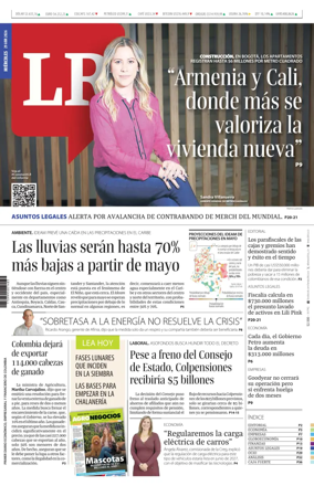 Cover of La Republica (Colombia)