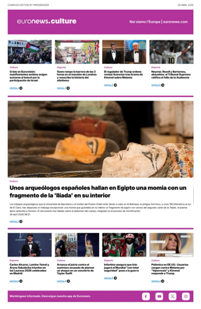 Cover of Euronews Culture and Sport (Spanish) Compiled Edition
