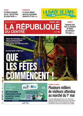 Cover of La Republique du Centre (Orleans - Loiret))