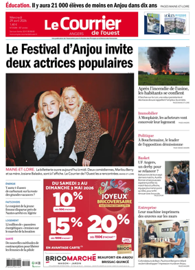 Cover of Le Courrier de l’Ouest (Angers)