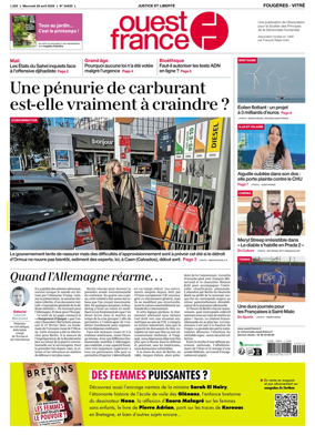 Cover of Ouest-France (Fougeres Vitre)