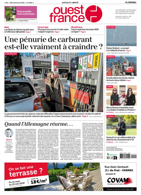 Cover of Ouest France (Ploermel)