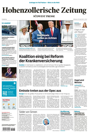 Cover of Hohenzollerische Zeitung