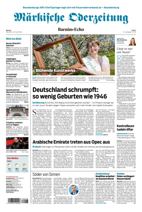 Cover of Markische Oderzeitung Bernau