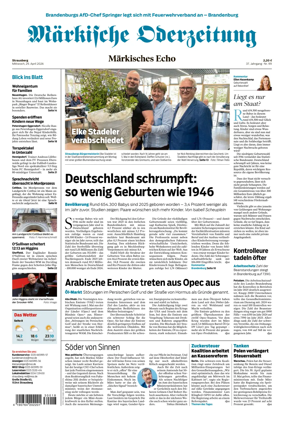 Cover of Markische Oderzeitung Strausberg