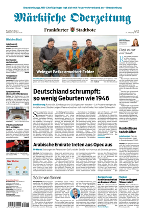 Cover of Markische Oderzeitung Frankfurt (Oder)